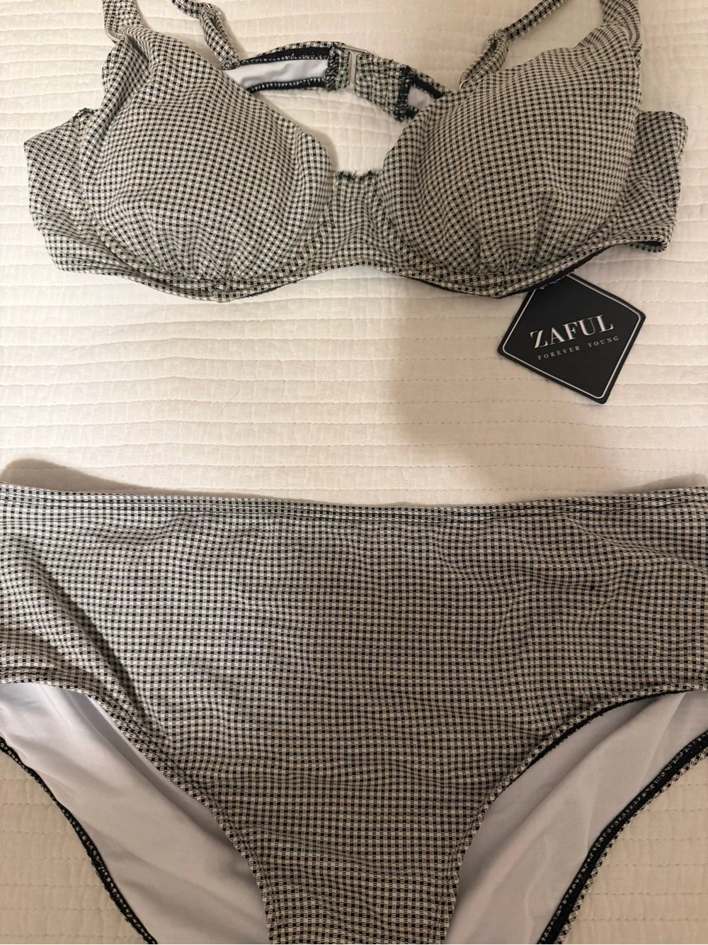 Women’s Zaful Gimgham High Waist Bikini